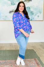 Load image into Gallery viewer, Lizzy Bell Sleeve Top in Royal Paisley