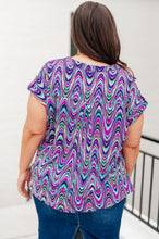 Load image into Gallery viewer, Lizzy Cap Sleeve Top in Purple Multi Marble