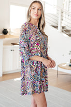 Load image into Gallery viewer, Lizzy Dress in Black Multi Tiled Paisley