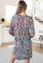 Load image into Gallery viewer, Lizzy Dress in Black Multi Tiled Paisley