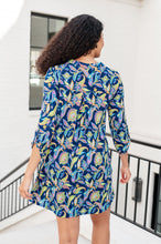 Load image into Gallery viewer, Lizzy Dress in Navy and Bright Paisley Floral