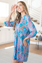 Load image into Gallery viewer, Lizzy Dress in Teal and Pink Paisley