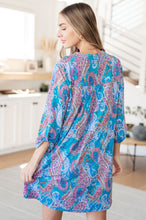 Load image into Gallery viewer, Lizzy Dress in Teal and Pink Paisley