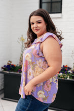 Load image into Gallery viewer, Lizzy Flutter Sleeve Top in Lavender French Floral