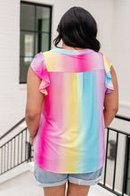 Load image into Gallery viewer, Lizzy Flutter Sleeve Top in Ombre Rainbow