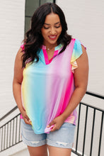 Load image into Gallery viewer, Lizzy Flutter Sleeve Top in Ombre Rainbow