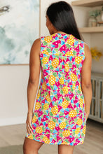 Load image into Gallery viewer, Lizzy Tank Dress in Abstract Magenta Pineapple