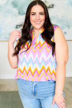 Load image into Gallery viewer, Lizzy Tank Top in Orange Multi Chevron