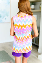 Load image into Gallery viewer, Lizzy Tank Top in Orange Multi Chevron