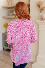 Load image into Gallery viewer, Lizzy Top in Blue and Pink Paisley