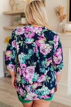 Load image into Gallery viewer, Lizzy Top in Navy and Purple Floral