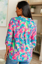 Load image into Gallery viewer, Lizzy Top in Pink and Teal Tie Dye