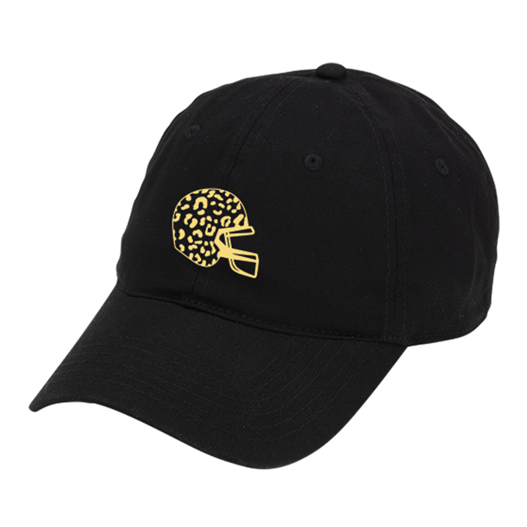 Gold Leopard Helmet Black Cap