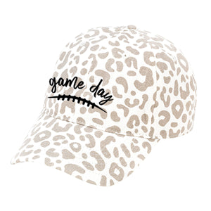 Black Game Day Natural Leopard Cap