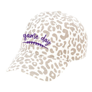 Purple Game Day Natural Leopard Cap