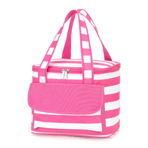 Hot Pink Stripe Cooler Bag