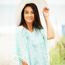 Load image into Gallery viewer, Ocean Breeze Pom-Pom Cover Up