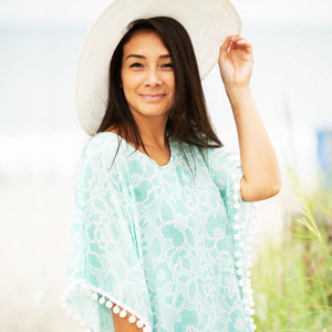 Ocean Breeze Pom-Pom Cover Up