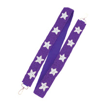 Load image into Gallery viewer, Purple Star Beaded Purse Strap