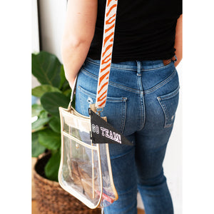 Orange Tiger Stripe Beaded Purse Strap