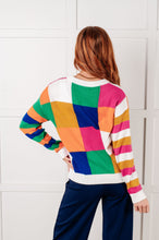 Load image into Gallery viewer, Manifesting Moment Checkered Color Block Sweater
