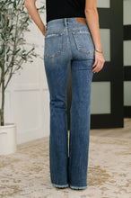 Load image into Gallery viewer, Marion Mid Rise Button Fly Flare with Destroy Fray Hem