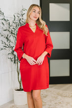 Load image into Gallery viewer, Portfolio Quarter Sleeve Dress in Red