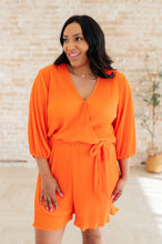 Load image into Gallery viewer, Roll With me Romper in Tangerine