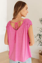 Load image into Gallery viewer, Ruched Cap Sleeve Top in Magenta