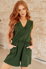 Load image into Gallery viewer, Sleeveless V-Neck Romper in Army Green