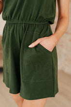 Load image into Gallery viewer, Sleeveless V-Neck Romper in Army Green