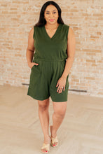 Load image into Gallery viewer, Sleeveless V-Neck Romper in Army Green