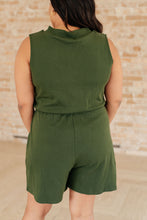 Load image into Gallery viewer, Sleeveless V-Neck Romper in Army Green