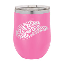 Load image into Gallery viewer, Leopard Cowgirl Hat Pink 12oz Tumbler