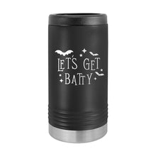 Load image into Gallery viewer, Let&#39;s Get Batty Black Slim Can Beverage Holder