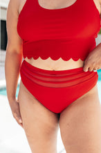 Load image into Gallery viewer, Tonga Scalloped High Waisted Swim Bottoms