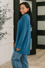Load image into Gallery viewer, Travel Destination Cowl Neck Pullover in Dark Teal