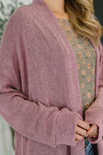 Load image into Gallery viewer, Travel Hideaway Open Front Cardigan in Cashmere Rose