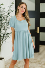 Load image into Gallery viewer, Twirlin’ Dirty Cable Ribbed Knit Dress in Sage Green
