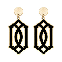 Load image into Gallery viewer, Black Trellis Earrings