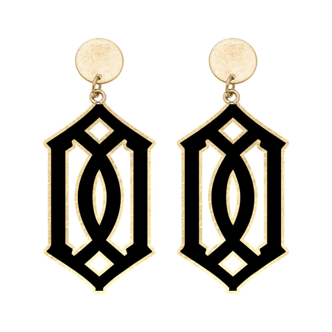 Black Trellis Earrings