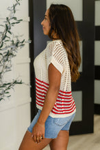 Load image into Gallery viewer, Vibes Don't Lie Net Tee Red Striped