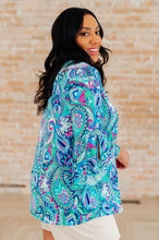 Load image into Gallery viewer, Willow Bell Sleeve Top in Emerald and Royal Paisley