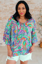 Load image into Gallery viewer, Willow Bell Sleeve Top in Lavender Mint Paisley