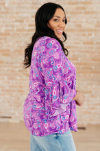 Load image into Gallery viewer, Willow Bell Sleeve Top in Lavender Paisley