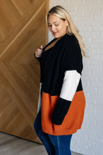 Load image into Gallery viewer, Writer's Block Color Block Open Front Cardigan