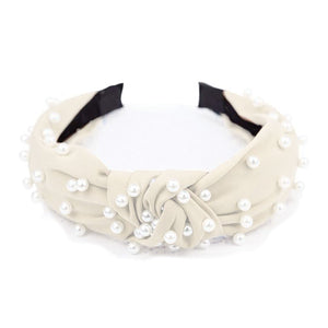 Crème Paige Satin Headband