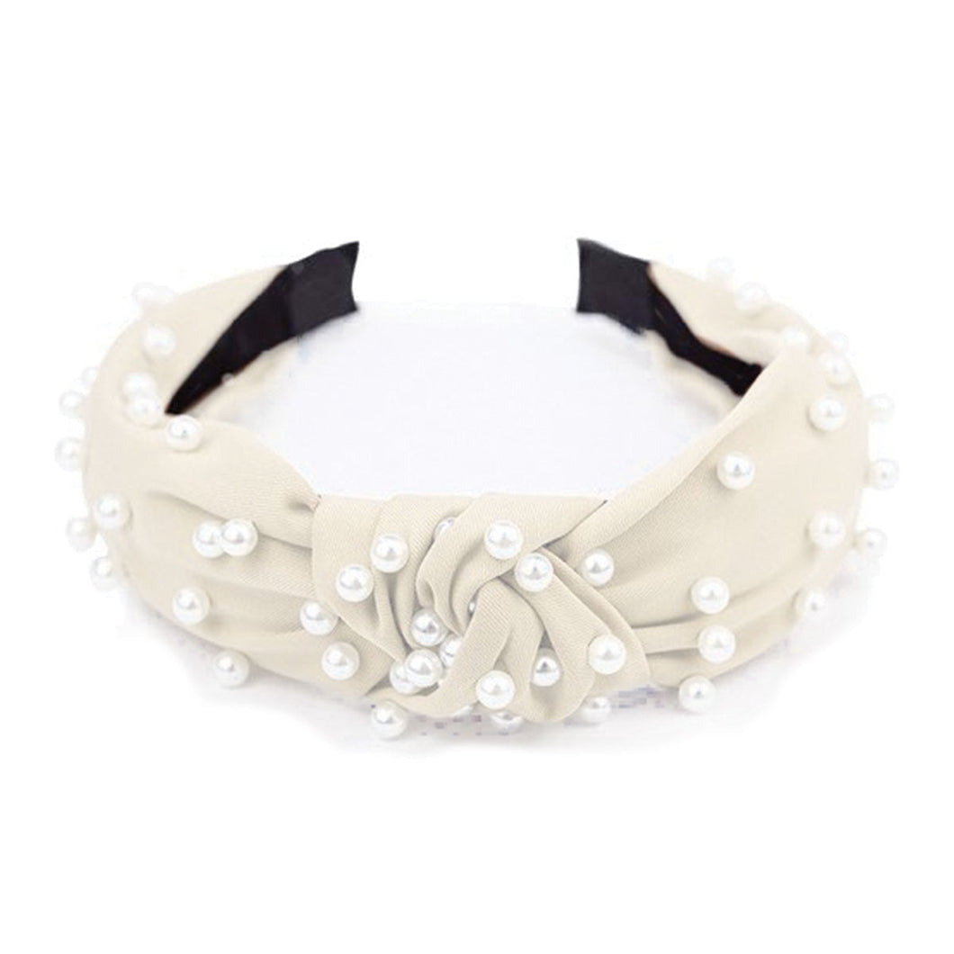 Crème Paige Satin Headband