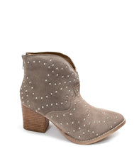 Load image into Gallery viewer, Twilight Studded Heeled Ankle Boot in Taupe