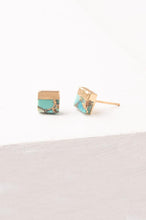 Load image into Gallery viewer, Lorena Square Turquoise Stud Earrings